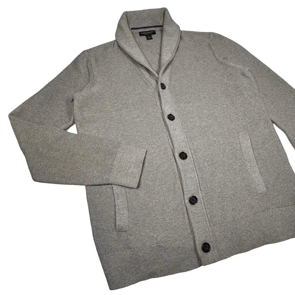 Banana Republic Mens Shawl Button Up Cardigan Sz L Preppy Heritage Academia